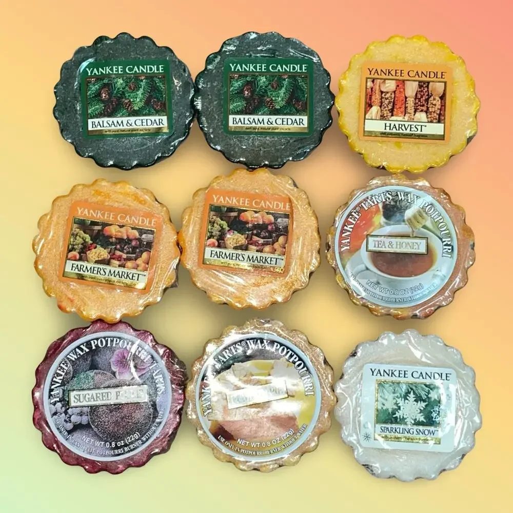 Lot of 9 Vintage Yankee Candle Wax Tarts Fall Winter Holiday Rare Retired Y2K